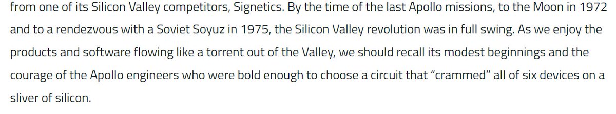 compscrypto's tweet photo. Decision of NASA Apollo engineers to choose MIT Instrumentation Lab's Integrated Circuit based design for their computer had far reaching implications.

Source - https://t.co/vCxmChxDhW (article by @airandspace )

#SiliconValley #computers #History https://t.co/EXkVUKnQjy