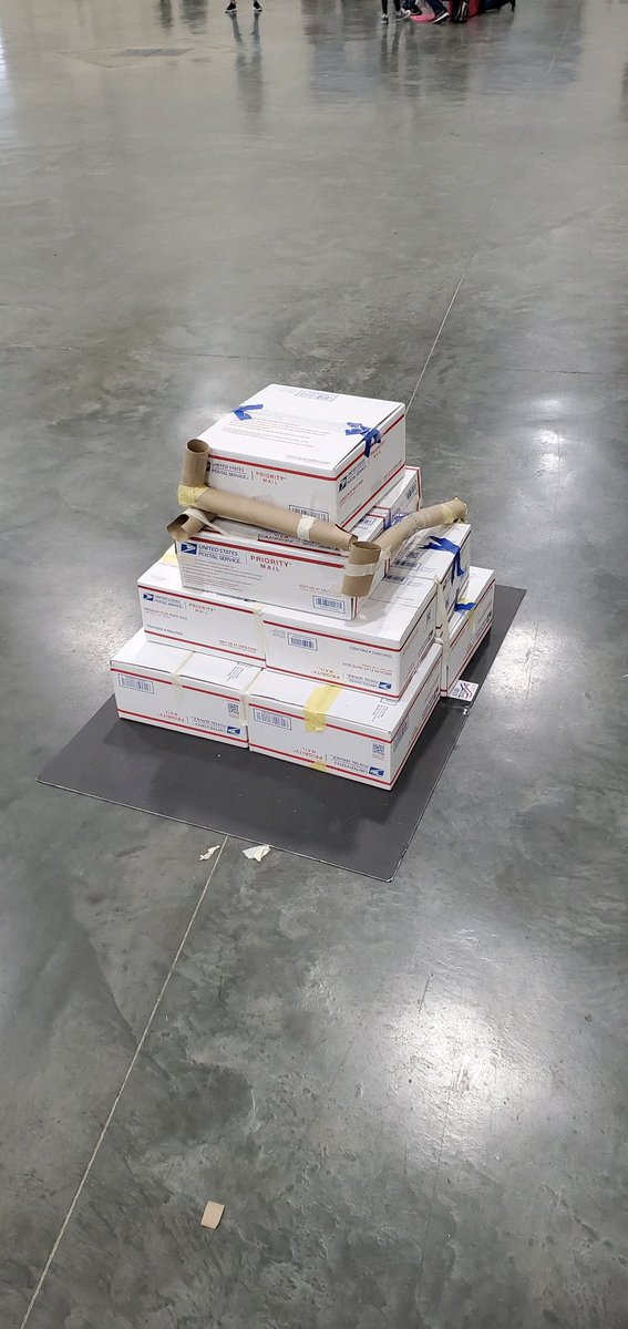 The final product — Vertical Maze Marble Delivery System!  Judges were impressed. Cheer us on as we await the final results. #NationalBeta22 <a href="/FairfieldMiddle/">Fairfield Middle School</a>