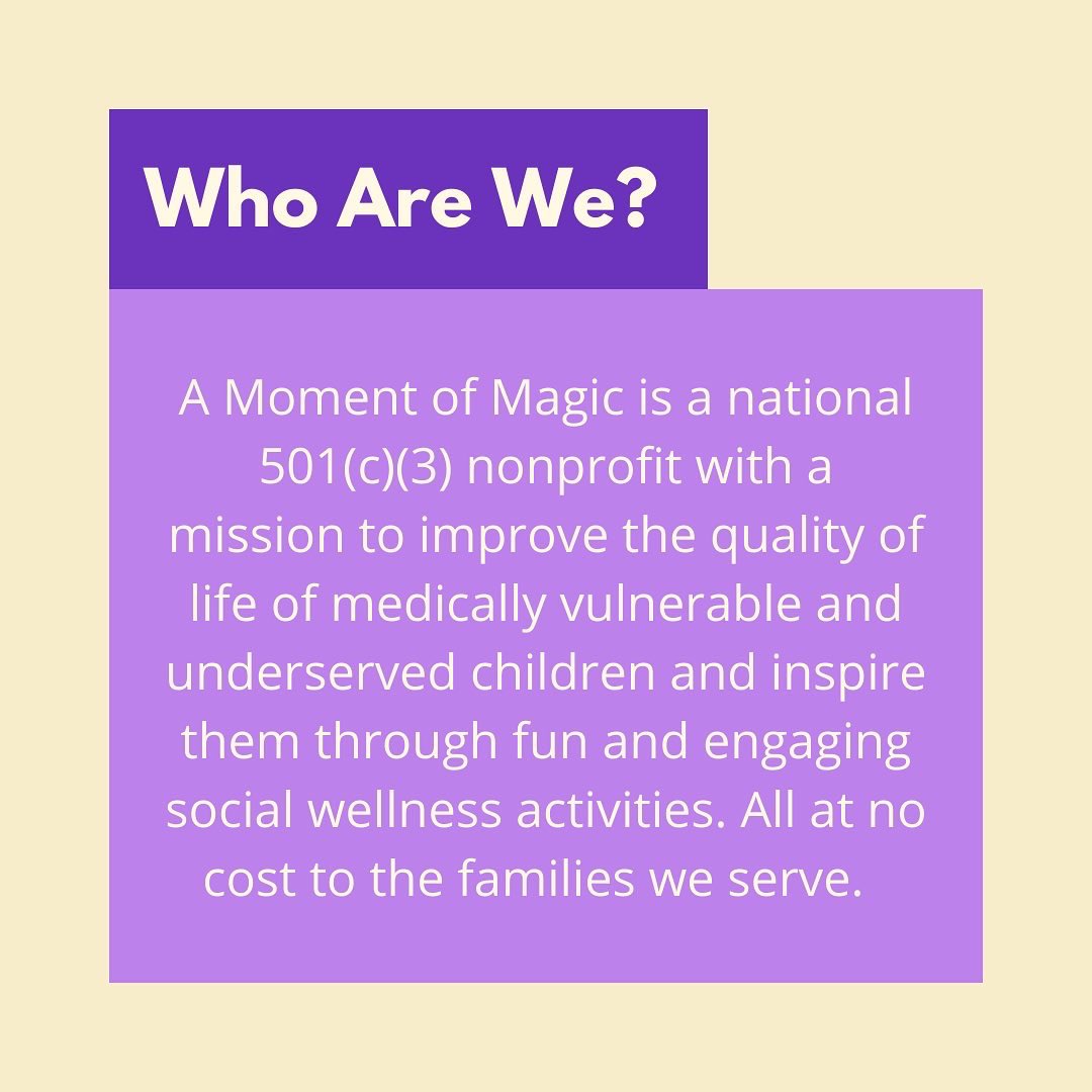 amom_ccu's tweet photo. If you missed us at OK Day, here is a quick cheat sheet of what A Moment of Magic at CCU is all about! We would love to have you join our team of magic makers who work hard to inspire and enrich the lives of children in need.
#amomentofmagic #amom #pediatriccancer #nonprofit https://t.co/io0Uw71wS3