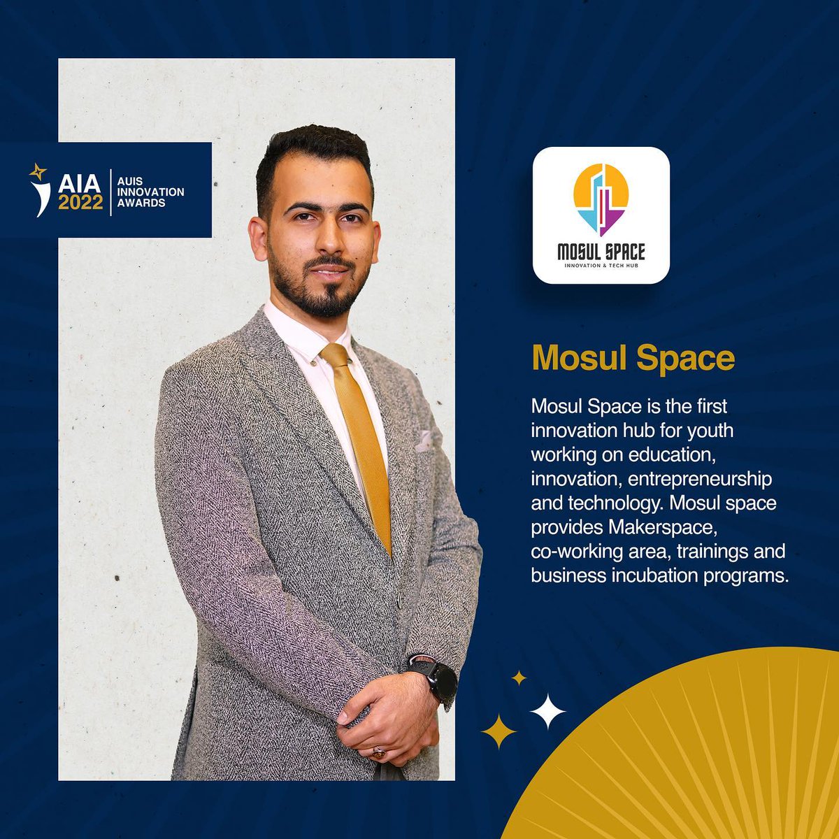 تەرخانکردنی هەل و دۆزینەوەی نوێگەران بە دڵنیاییەوە شایەنی خەڵاتی زێڕێنە.

توفير فرص لا تنتهي واكتشاف اهم المواهب هو ابتكار يستحق الجائزة الذهبية.

Providing endless opportunities and discovering the most important talents is an innovation that deserves the Gold Award.

#AIA2022