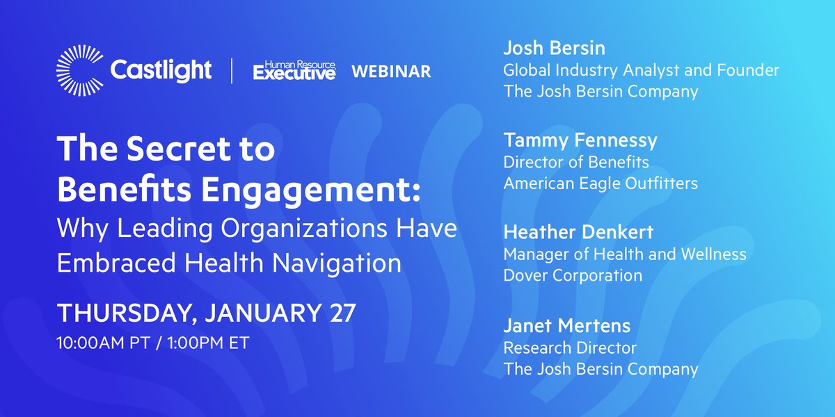 CastlightHealth's tweet photo. HR leaders: Do you want to get more from your benefits investments? On 1/27, join us for a discussion on how some of the healthiest companies ensure their employees connect with the right care and support—leading to better health outcomes and cost savings: https://t.co/lnI9MpJ0v7 https://t.co/IdqSbBW66b