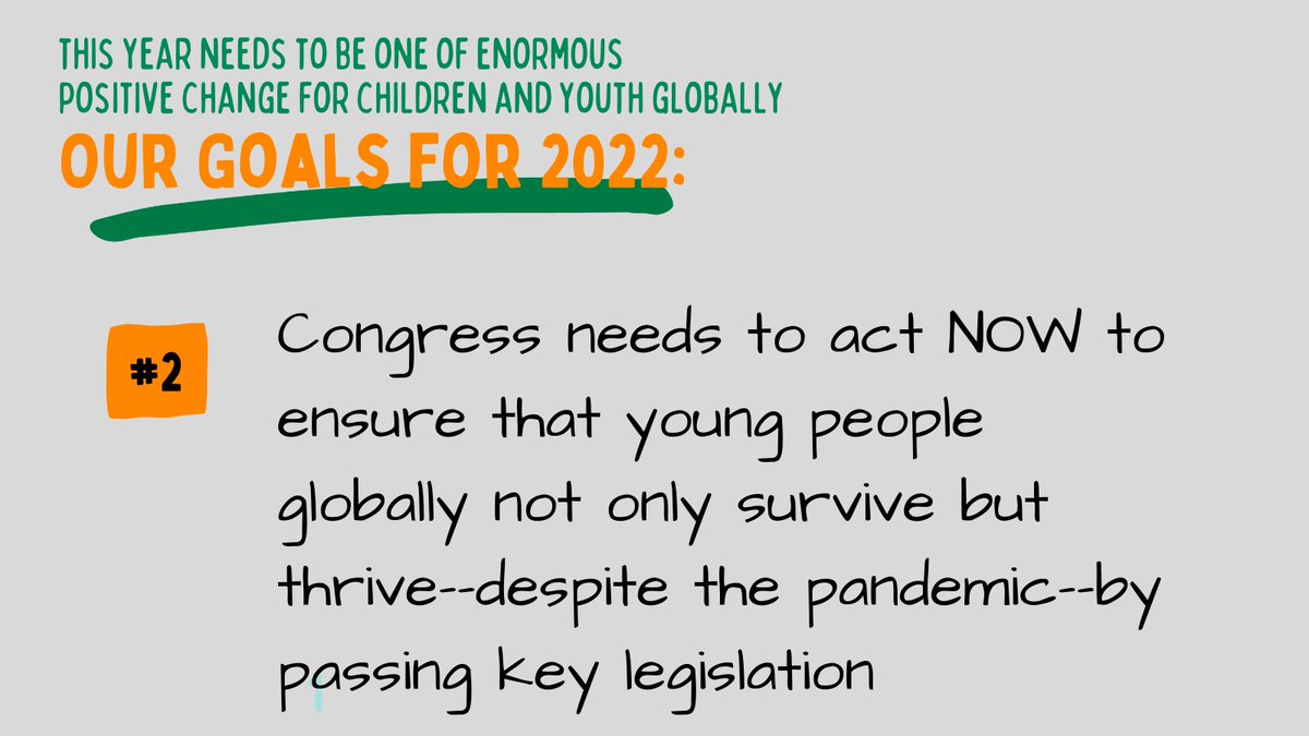 CFundAdvocates's tweet photo. We're not making resolutions this year. Instead, we're setting goals. Our #2 goal is for Congress to pass key legislation for young people, including #GirlsLEAD, #KeepingGirlsInSchoolAct & #SafeFromTheStart. These will help to #EndGBV, #EndChildMarriage, & center #youthvoices! https://t.co/iwSK5zaY3r