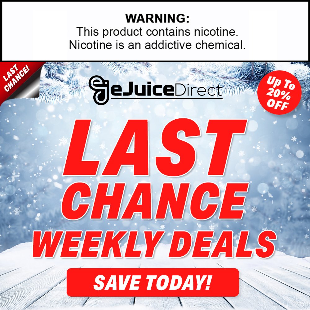 eJuiceDirect's tweet photo. Last Day to Save! Shop now or miss the savings!
.
.
Shop: https://t.co/Hw3WVI2uyi
.
#no2minors #vape #vapelife #vapenation #vapeporn #vapeon #VapeFam #vapecommunity #vapelyfe #vapetricks #vapestagram #vapers #VapeDaily #vaper #vapelove #vapeshop #vapepics #VapeSociety #vapefamily https://t.co/eZgtGcWWZ5