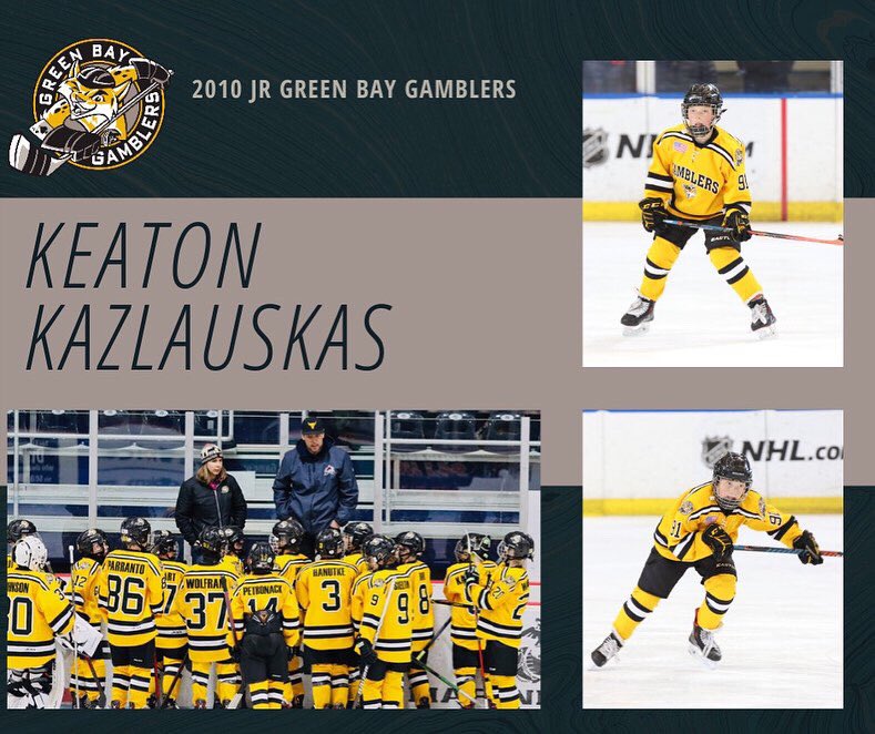 2010JrGamblers's tweet photo. Meet the 2010 Jr Green Bay Gamblers - Keaton Kazlauskas  #team #WeAreAllIn https://t.co/BBYKJM850I