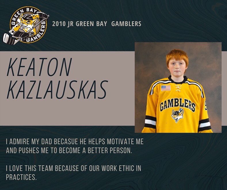 2010JrGamblers's tweet photo. Meet the 2010 Jr Green Bay Gamblers - Keaton Kazlauskas  #team #WeAreAllIn https://t.co/BBYKJM850I