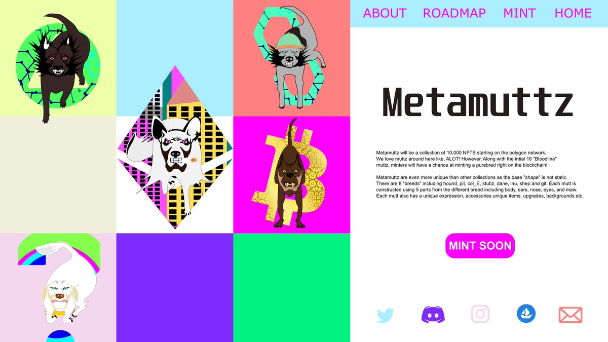 MetaMuttz's tweet photo. Metamuttz website design preview
#muttz #NFTartist #NFTartists #NFTartwork #Nftarts  #NFTs #NFTCommunity #nftcollector https://t.co/0MciKk4IEK