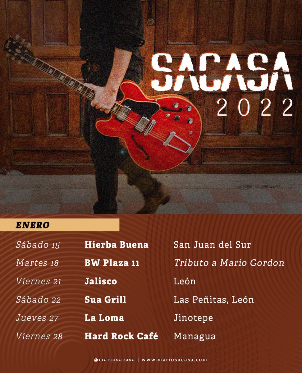 🎸Agenda de conciertos enero 2022