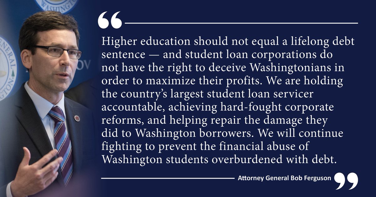AGOWA's tweet photo. $35M in #studentdebt relief will flow to 1,400 Washingtonians as a result of our #Navient lawsuit — an average of about $25K per person. #studentloans 

More here: https://t.co/hXSI1NyOVS https://t.co/rDW4SXMNxL