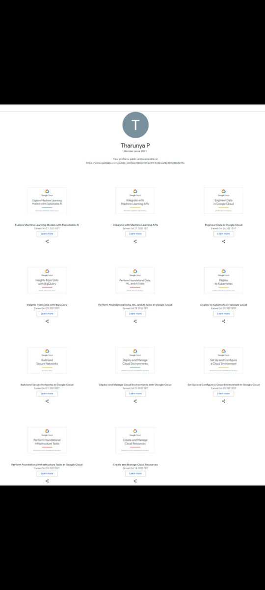 Tharunyap's tweet image. Guess what?
Today, I got the mail for #30daysofgooglecloud program. Through this I was able to kickstart my interest in cloud; learn and hands on explore concepts like computing, big data & machine learning using cloud.
Thank you for this opportunity✨ @qwiklabs
@GoogleCloud_IN