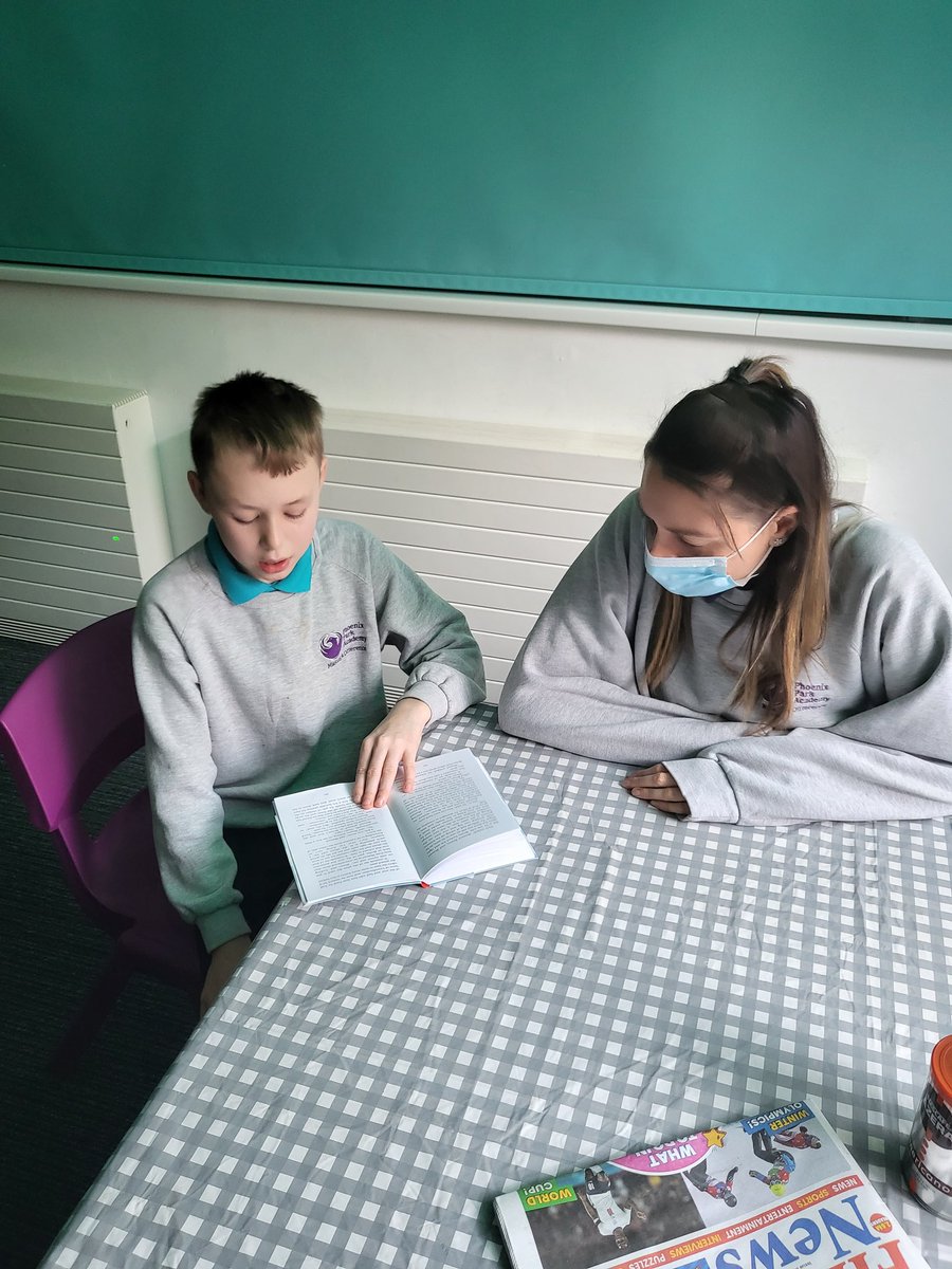 PhoenixHousePRU's tweet image. Look who got caught reading in ks3 first thing on a Thursday morning! Did you know children learn 4,000 to 12,000 words per year through reading 📚 🤯 #readingmatters #unlockyourimagination #getlostinabook