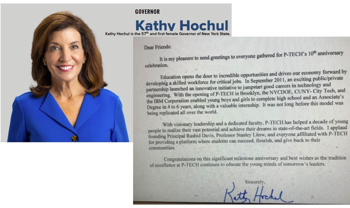 Happy 10-year anniversary to P-TECH. Thank u, <a href="/GovKathyHochul/">Governor Kathy Hochul</a>! <a href="/StanLitow/">Stanley Litow</a> <a href="/rashidfdavis/">Rashid Ferrod Davis</a> <a href="/michaelwfanelli/">Michael Fanelli</a> #BreakingBarriers <a href="/TCPress/">Teachers College Press</a>