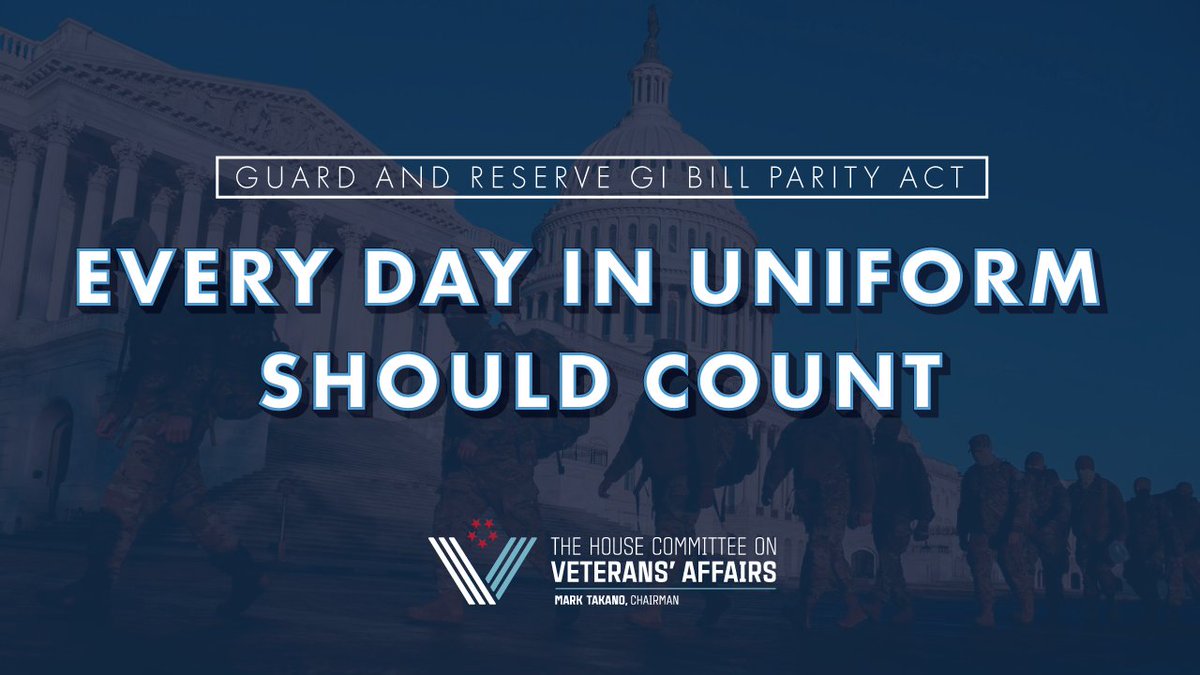 From #COVID19 to natural disaster response, our National Guard & Reserve members are always ready to help. The Guard & Reserve GI Bill Parity Act we passed yesterday finally ensures they get the same benefits as their active duty counterparts — because #EveryDayInUniformCounts.