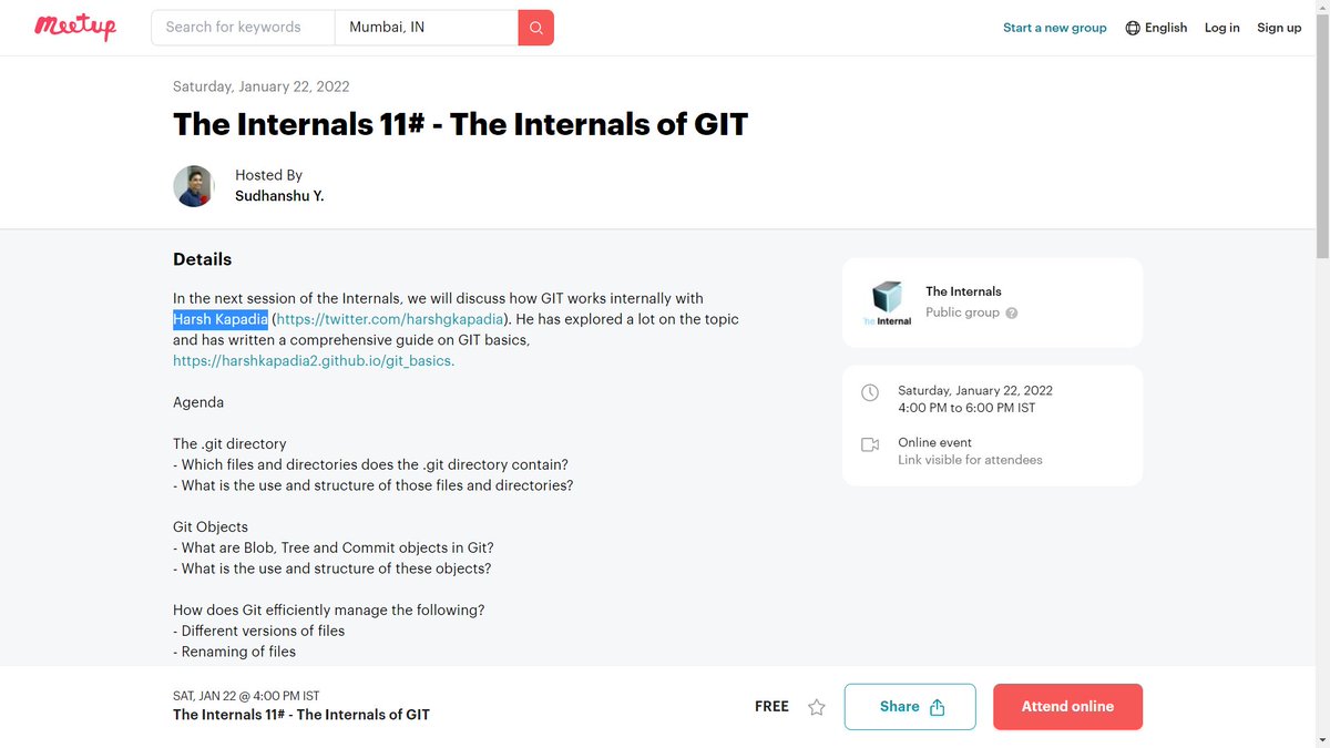 tusharnankanii's tweet image. This is just AMAZING 🥳

The Internals hosted that is hosted by @_syadav - 

The 11th session, the internals of GIT will be taken up by @harshgkapadia 💛

Congratulations man, so goddamn proud! 🥳👏🏻