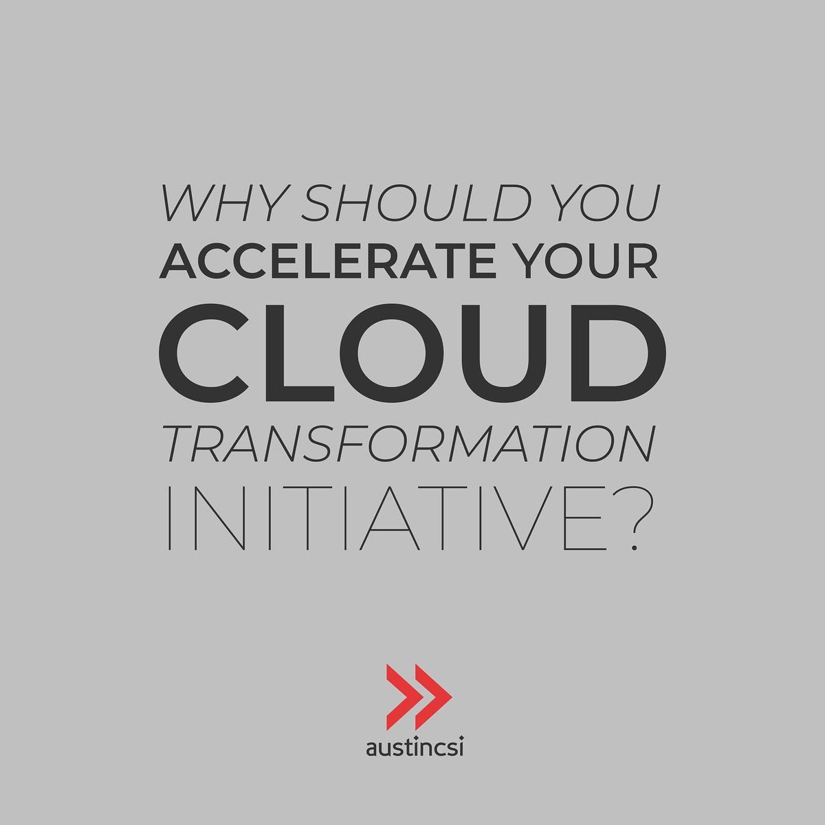AustinCSI's tweet image. In today’s digital age, cloud transformation is not a new concept. However, cloud transformation initiatives will continue to be an enterprise undertaking well into the next decade.

To learn more =&amp;gt; austincsi.com/portfolio/acce…

#transformation #cloud #lifeataustincsi #consulting