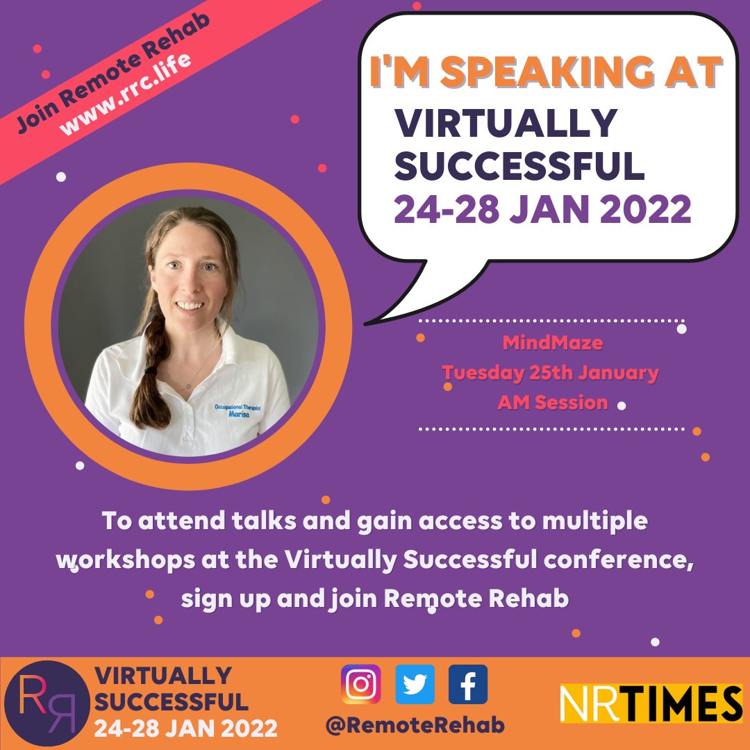 marisaround's tweet photo. Join me at the @RemoteRehab Virtually Successful Conference where I will be presenting how @MindMazeTech are pioneering the future of #Neuro #Telerehabilitation

#OccupationalTherapy #Physiotherapy #DTX #DigitalTherapeutics #therapists #neurology #future 
@TalkMindMotion https://t.co/6Z5stXxip9