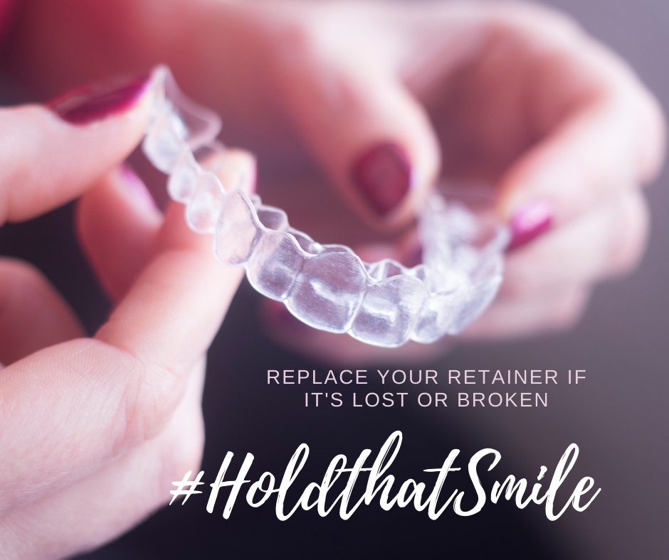 Don't delay, if your retainer is broken or is lost, contact your orthodontist and arrange to get a new one made before your teeth start to move #HoldthatSmile