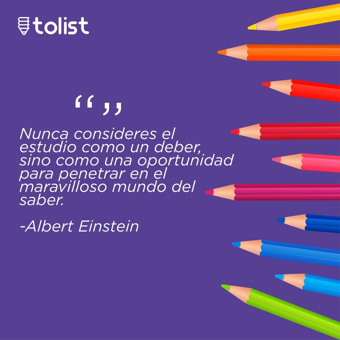 tolistco's tweet photo. Nos encanta esta frase de #AlbertEinstein. Y mientras la lees te recordamos que con #Tolist consigues toda tu #listaescolar sin salir de casa. Contáctanos.
.
.
#domicilios #listaescolar #utilesescolares #cuadernos #argollados #clic #barranquilla #atlantico #tendencias #comercial https://t.co/Zw4S2LA3FT