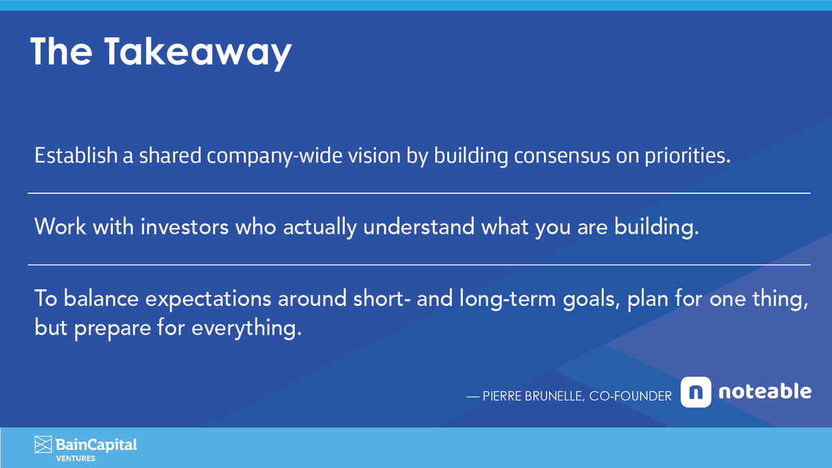 BainCapVC's tweet photo. Why is balancing expectations around short- and long-term goals critical for company growth? @noteable_io co-founder @pjlbrunelle explores this topic in our recent #MakingMarkets. Read the full interview at https://t.co/2OZjDt0jqg https://t.co/tyv7lh91RQ