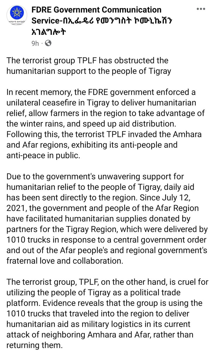 DrShumete's tweet photo. #TPLFTerroristGroup has looted food, medicine and fuel from #Afar & #Amhara that is enough for the next 2+ years to prolong the war, do further invasion & expand its act of terrorism in the HoA. That is why #TPLF blocked food aid entering to #Tigray .
https://t.co/IiD6ABSx0m https://t.co/lCVUM9h9bY