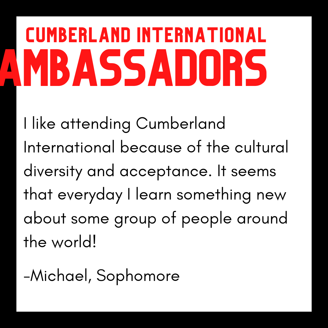 CumberlandIntl's tweet photo. Hear what our students are saying about Cumberland International! https://t.co/e7kwPXDWGr