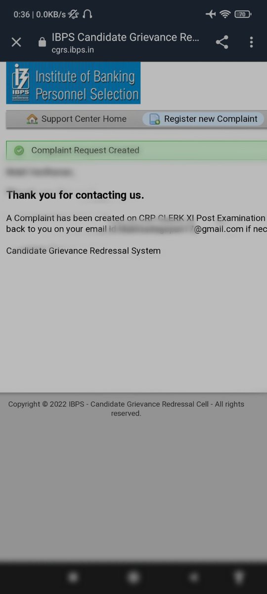 Mukil_Vardhanan's tweet photo. After checking my result of clerk I called IBPS that If there is any way to recheck the answer sheet and they asked me to file a complaint on cgrs portal of ibps to recheck my paper
I did that... #IBPS
#ibpsclerk
https://t.co/HrcQssHsgg https://t.co/ahaK75N9eG