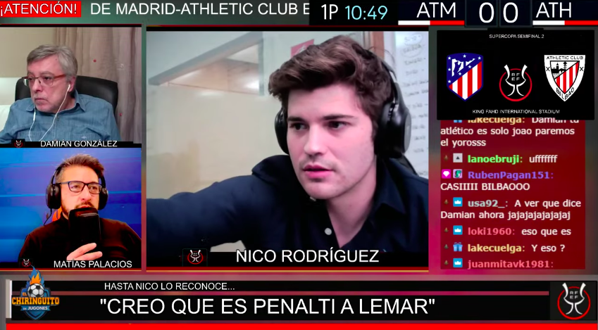 elchiringuitotv's tweet photo. 💥💥💥¡OJO que NICO PIDE PENALTI a FAVOR del ATHLETIC! 

😠"Es CLARÍSIMO, ¿No se va a REVISAR esto?". Minuto 11, Atleti 0-0 Athletic. 

¡Reaccionando en directo en YouTube, Facebook y Twitch!
🔴https://t.co/teekQ22fLX
🔵https://t.co/HgQqdcW0Cf
🟣https://t.co/D7dqcx1x2q https://t.co/J4Ej1xTpOP