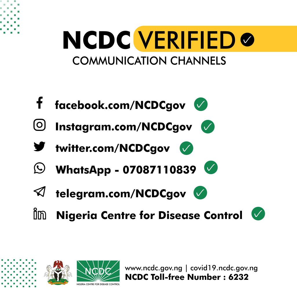 #Twitter is back! And so are we!

As part of our mandate to protect the health of Nigerians, we remain your trustworthy source for reliable information on infectious diseases and other public health events in #Nigeria through our verified platforms: