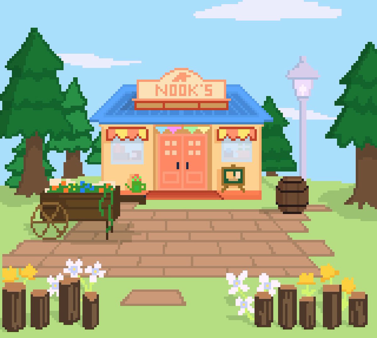 ingrawr's tweet photo. tom nook kinda sus tho… #pixelart #ACNH https://t.co/xNjdolvQML