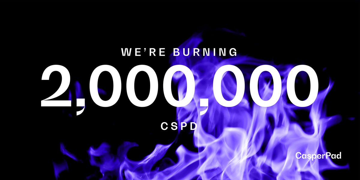 Some of you guessed it right!

The 🔥 means we are going to burn tokens tomorrow at 18:00 CET

#CasperPad #CSPD #Tokens #Burn
