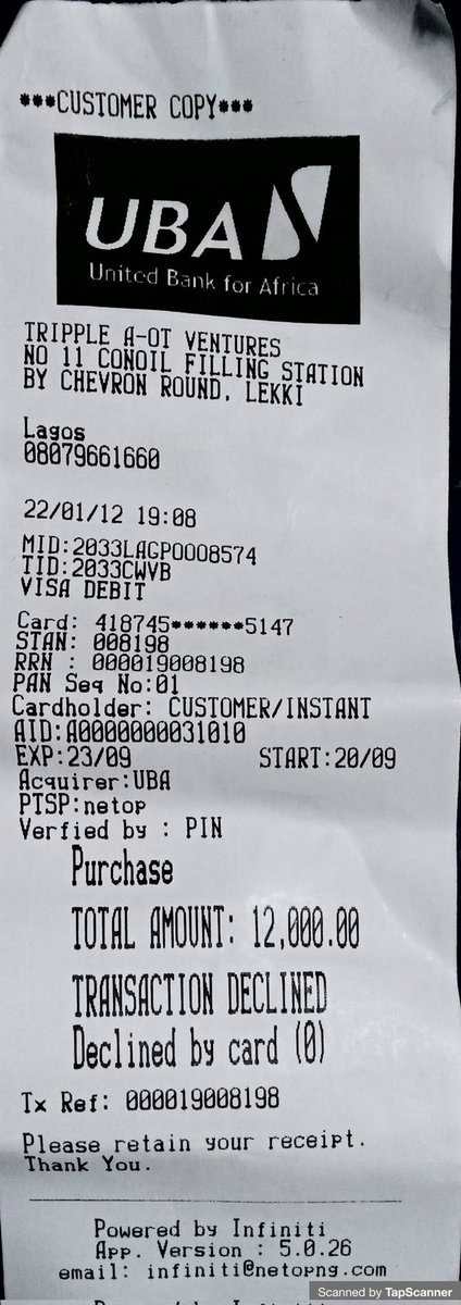 DorcleMic's tweet photo. I was debited twice of the amount 12,000 Naira each, summing it up to 24,000 Naira. None of the transaction went through and yet I was debited. 

Attached are images of the failed POS receipts.

Please look into this immediately." @access_more https://t.co/OB4LSeBEcw