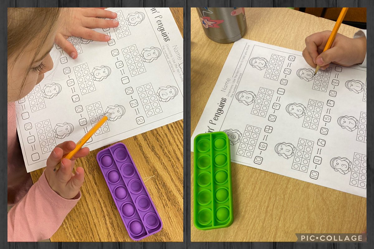 MrsOlsenNASD's tweet photo. POPPING away in Kindergarten math centers to practice subtracting from 🔟! 🔵📝🤩 https://t.co/iftPhBkxgU
