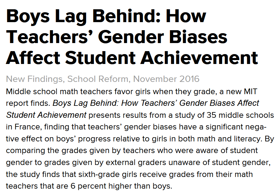 HRobbea's tweet photo. @Stevensky01 See below what happened in covdi: In keeping with all studies showing teachers mark boys lower for IDENTICAL work to girls, and also studies showing teachers predict/ assess boys lower than girls even when those boys do better in actual objective exams simply for being boys https://t.co/0qqxE4yzFx