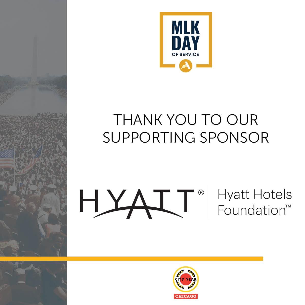 CityYearChicago's tweet photo. Hyatt Hotels Foundation – One of our longest and closest relationships, we welcome the Hyatt team and share our thanks for supporting the 2022 MLK Day of Service. Thank you, Hyatt Hotels Foundation!
#MLK #MLKDay #MLKDayofService #CityYear #CityYearChicago #CYCHI https://t.co/zj7t303Bf3