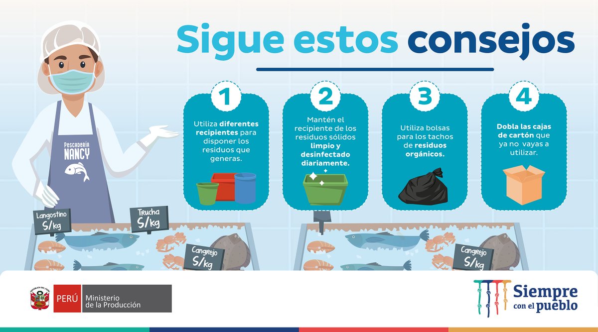 MINPRODUCCION's tweet photo. #ProduceTips | ¡Amigo y amiga comerciante! ☝🏼 Recuerda seguir estas recomendaciones sobre buenas prácticas sanitarias, a fin de mantener la inocuidad de tus productos y garantizar un servicio de calidad a tus clientes. ✅ #MercadosDeAbastosMinoristas https://t.co/3oAn1XwUYS