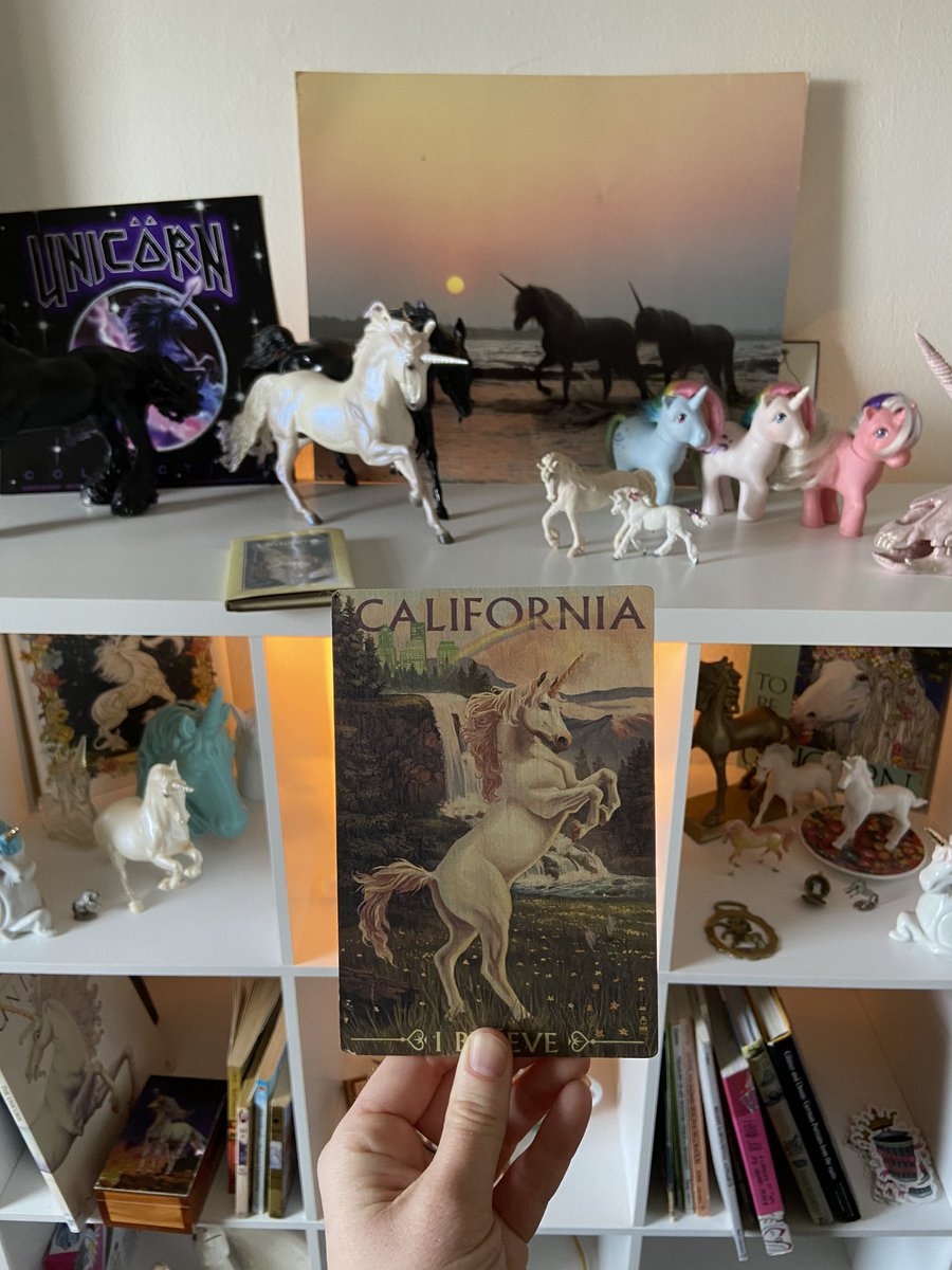 AvalonClare's tweet photo. I just made so many phone calls to insurance and doctors to try and set up care in my new city. Not my fav! But it’s done. 

Anyway check out this awesome unicorn postcard from my friend @cb_rockefella 😍 it fits right in with my #unicorncollection 🦄 https://t.co/EzhasE6j4X