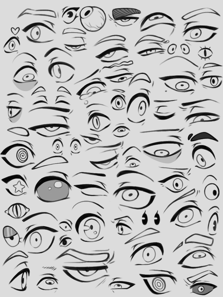 Male Cartoon Anime Eyes Reference PNG Images