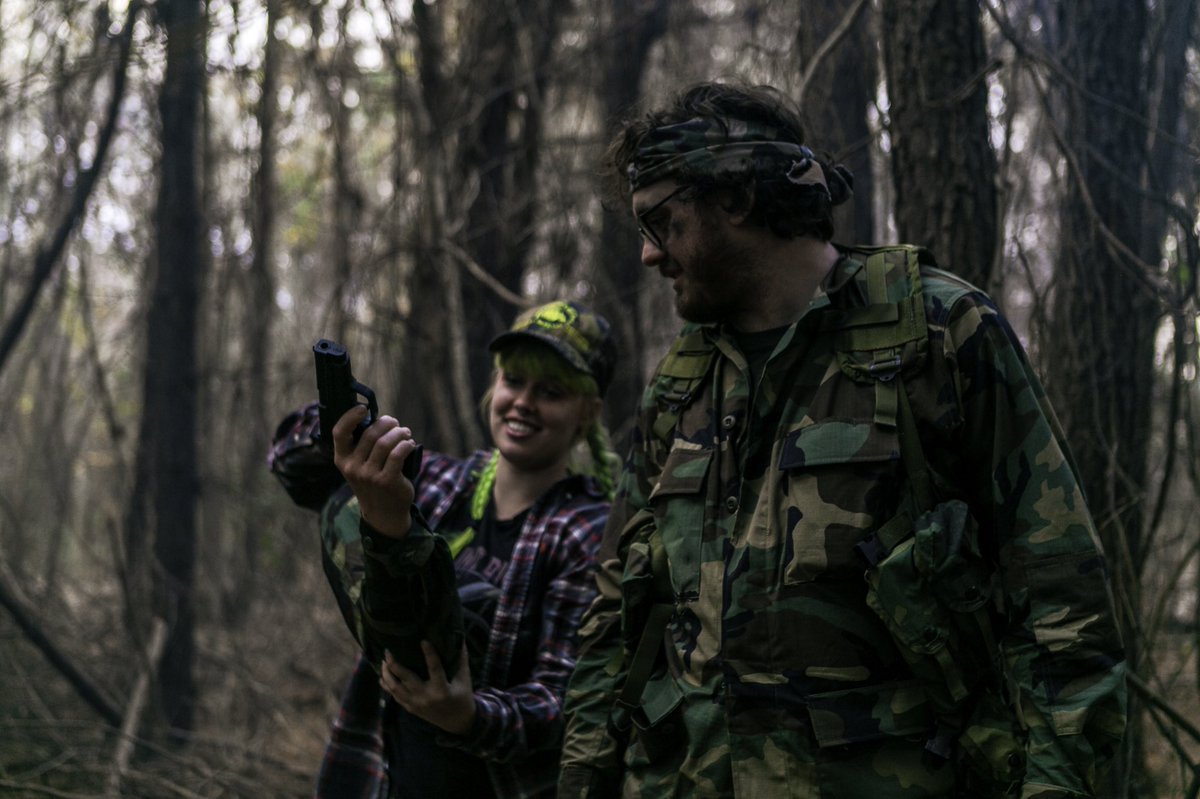 SpookyKyd's tweet photo. Hi this is me working on set for a JT Music project. I was the Production Designer, but I also stepped in to help with prop related special fx gags a couple times. Really thankful to do what I do for a living. 
📸 @lindayyo https://t.co/1qv9sdvoHV