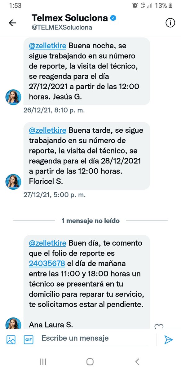 zelletkire's tweet photo. Y @TELMEXSoluciona sigue burlándose del tiempo de los usuarios agendando y reagendando la supuesta visita del técnico a mi domicilio. https://t.co/z4pJIDMlnX