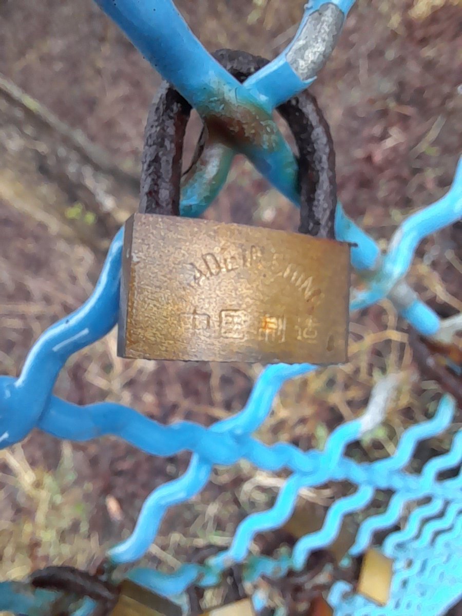 mlein84's tweet photo. Vanmiddag was ik bij zo'n brug met slotjes. Slotjes die staan voor "Everlasting love". Samen met mijn moeder keek ik er na... deze had toch wel een hele bijzondere bedrukking! #madeinchina #liefdesslotje https://t.co/N7jXHIgwGQ