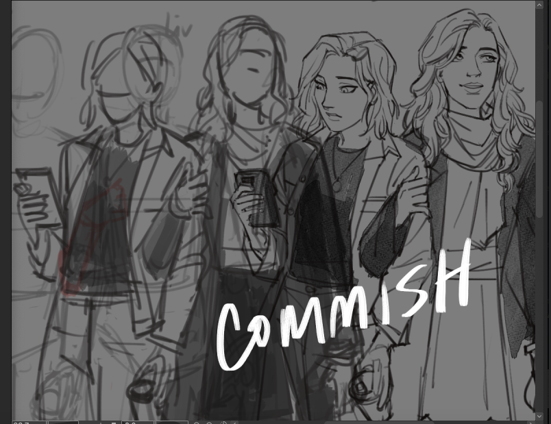 the progress of a sketch 