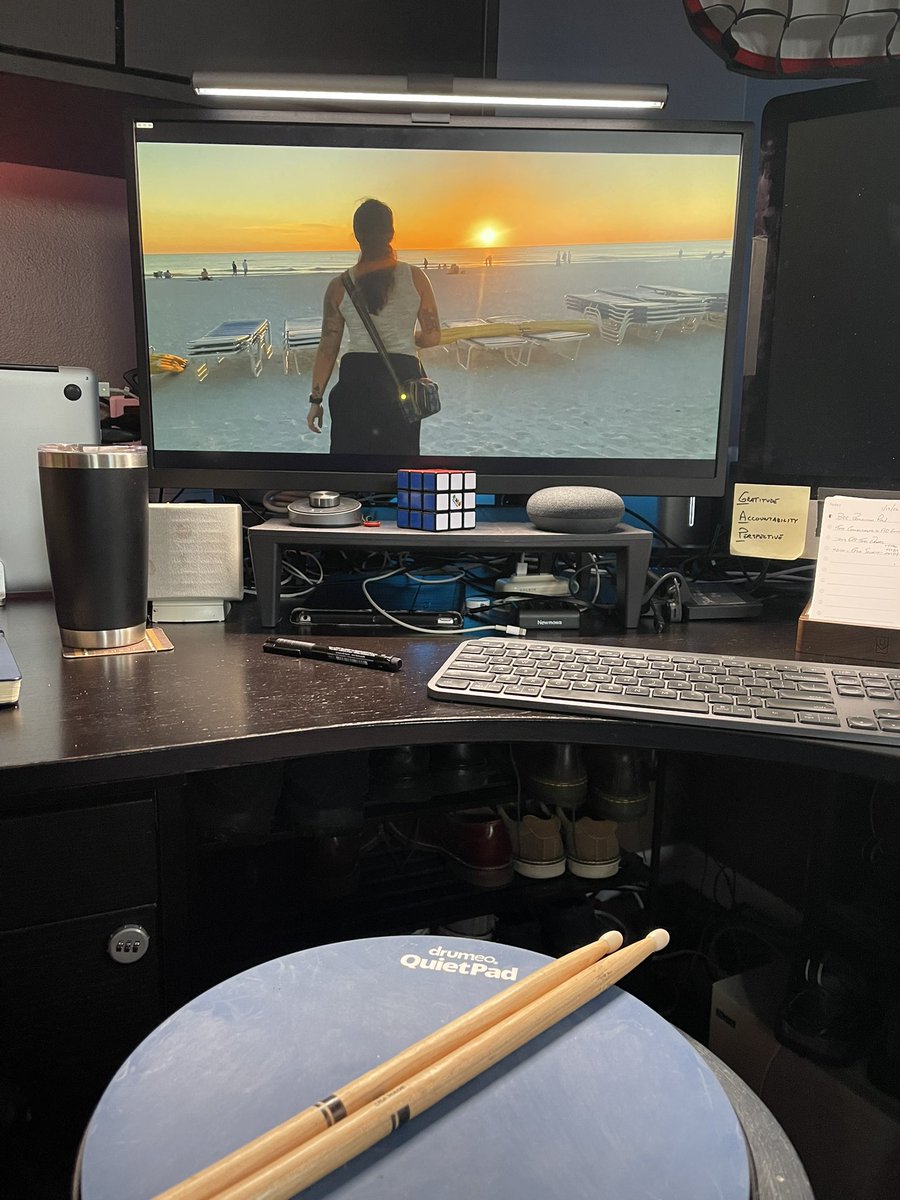 I’m having a lunchtime rudiment session while watching my buddy <a href="/burkecullinane/">Burke Cullinane</a>’s latest vid. WooHoo!