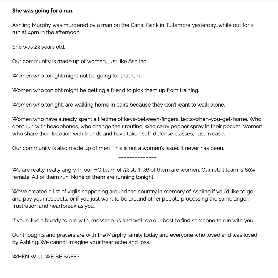 She was going for a run.

gympluscoffee.com/pages/ashling-…

#AislingMurphy #shewasgoingforarun