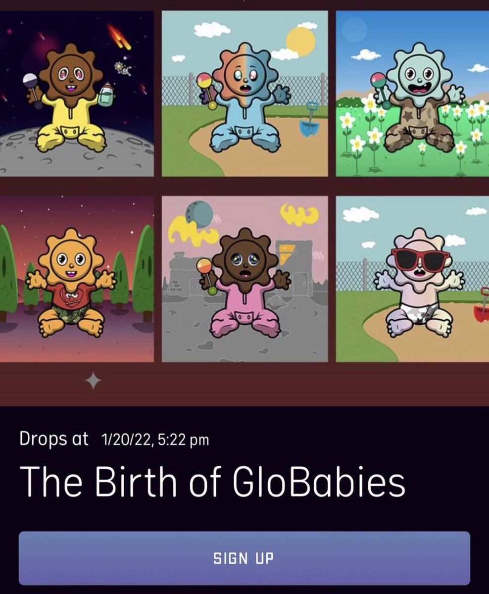GloBaby NFT drop with  <a href="/ColourfulMula/">colourfulmula</a>  on @OneOfNFT platform ‼️‼️ Drops at : 1/20/22, 5:22 pm EST #Tez  #NFTCommunity #GloGangNFT