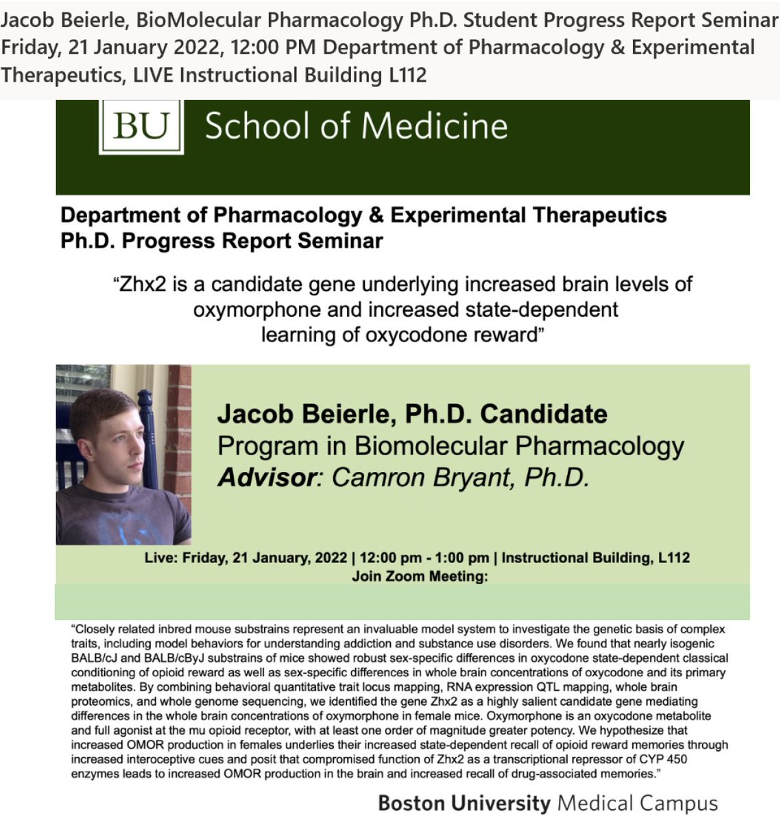 It's happening. You don't want to miss this. DM me for the zoom link and pass code. <a href="/PharmBU/">BU Pharmacology💊</a> <a href="/NeurosciBU/">BU Neuroscience 🧠</a> <a href="/BUMedicine/">Boston U Chobanian & Avedisian School of Medicine</a> <a href="/BU_Biology/">BU Biology</a> <a href="/NeuroBoston/">Boston Area Neuro</a> <a href="/buCSNneuro/">Center for Systems Neuroscience, Boston University</a>