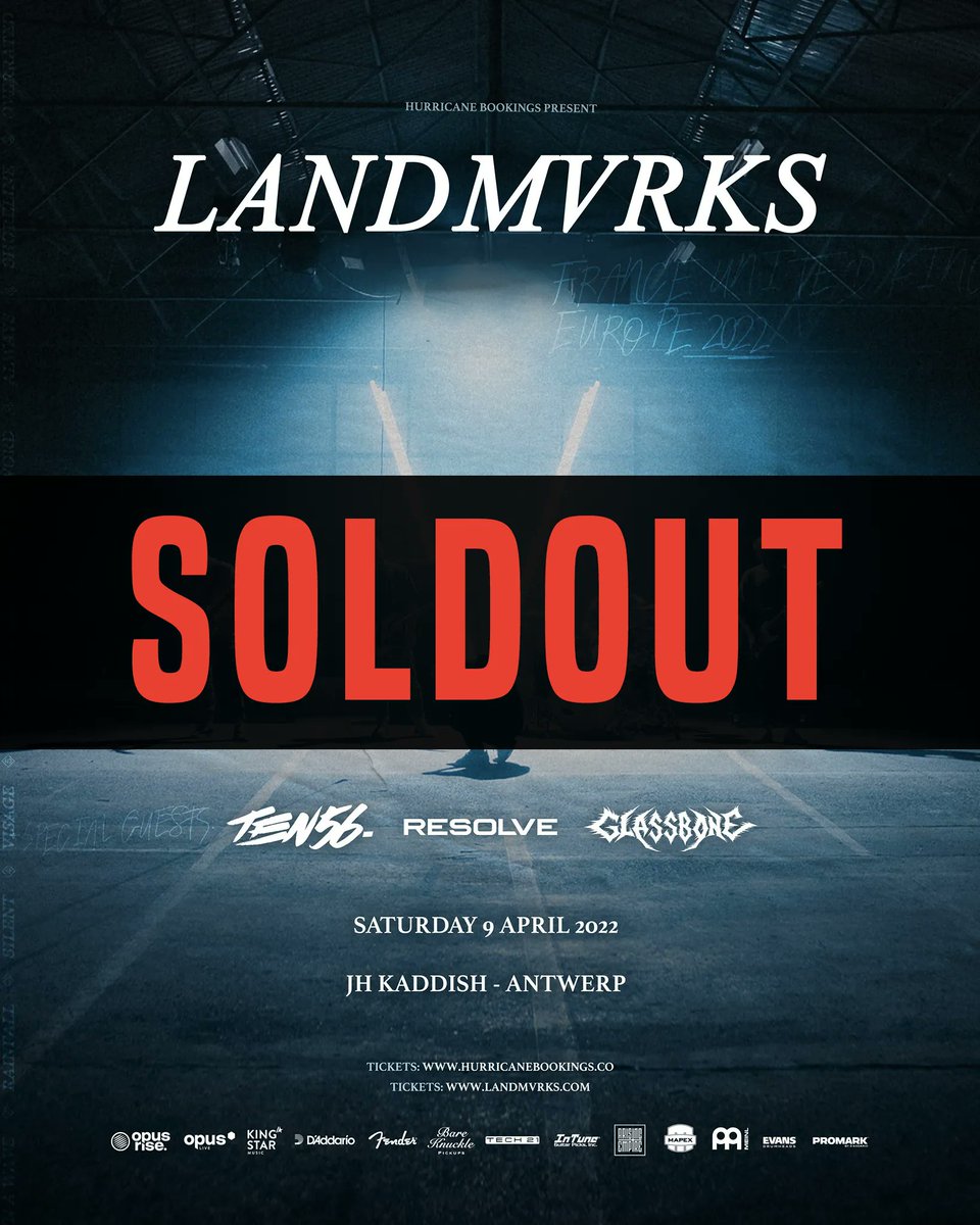 HurricaneBkg's tweet photo. Even though we are overloaded with bad news, there is still a source of hope: YOU! Thank you all for making the @LANDMVRKS in Antwerp soldout! Your support means a lot for everyone involved, not only us. Thank you 💜
.
#ThursdayMotivation #Landmvrks #HurricaneBookings #Metalcore https://t.co/vfbCkLcqlk