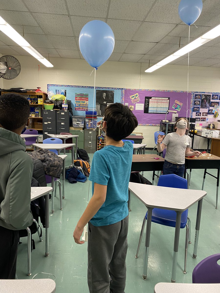 mrs_vanvleet_wb's tweet photo. Young Astronauts Club working to get their balloons to “flink!” #notfloating #notsinking https://t.co/0YckQHLaq1