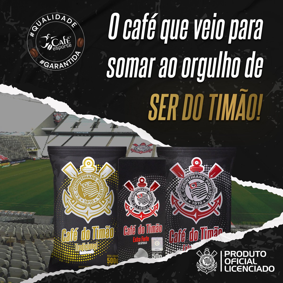 Corinthians's tweet photo. O ☕ que veio para somar ao orgulho de pertencer à Fiel!

Só quem aprecia o Café do Timão reconhece o sabor do café feito especialmente ao bando de loucos! 🖤🦅🤍

https://t.co/AHWKL43LFx

🚛 Frete Grátis a partir de R$50,00

#cafeesporte #cafedotimao #VaiCorinthians https://t.co/CmebOFicec