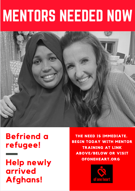 Refugee Mentors Needed NOW! - mailchi.mp/49a147ffce79/r… Please register today with Of One Heart (ofoneheart.org or signupgenius.com/go/10C0F49A4AE…)