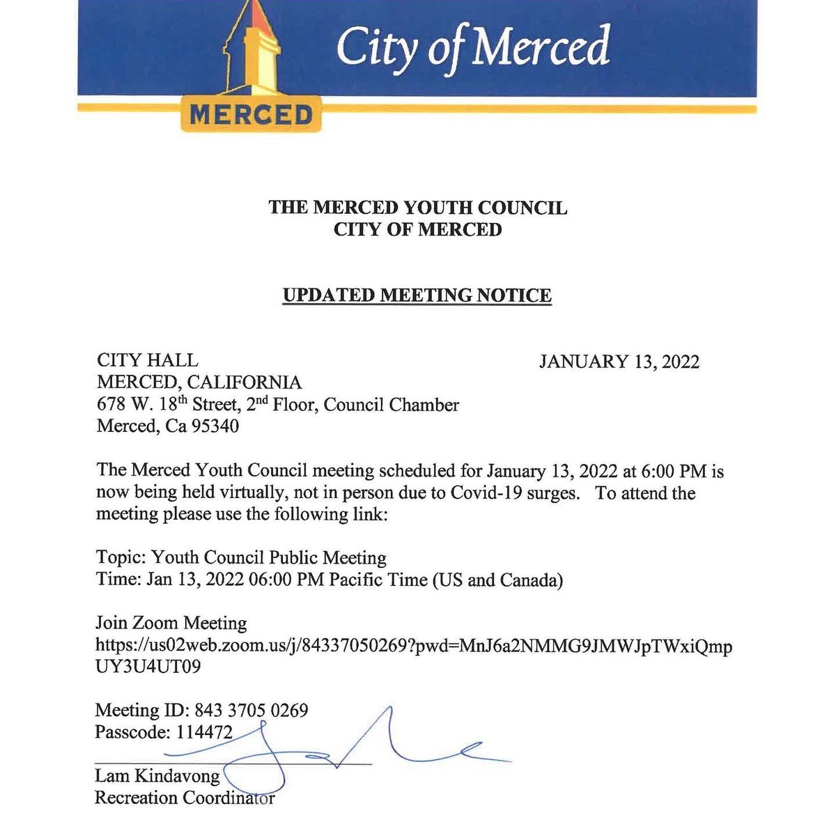 MercedYouth's tweet photo. The Merced Youth Council’s Public Meeting for the month of January has now been moved to virtual! It will still be tonight, the 13th at 6:00 PM. We apologize for the inconvenience! Please join us virtually at the following link!: https://t.co/oEcqbpjeiY https://t.co/VUx7noteXd