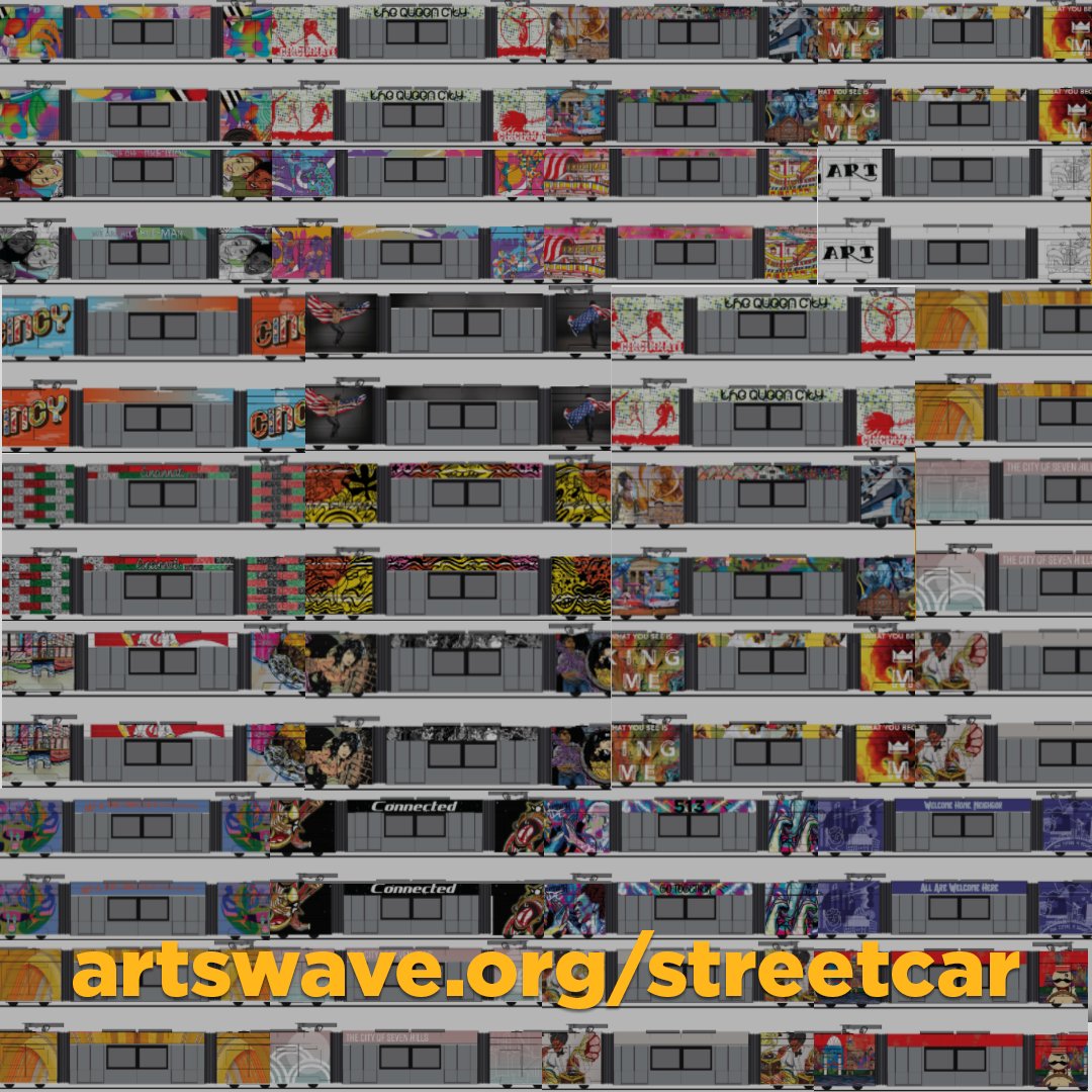 ArtsWave's tweet photo. Help choose the next design to wrap one of the @CB_Connector streetcars! Make your pick at https://t.co/wgCGEuW4y2 by January 16. #CincyArts #BRINGYOU @CityOfCincy @CincyBell https://t.co/FGT2vK0Wp2